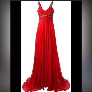 MARCHESA Notte Silk Red Evening Gown Sz 6